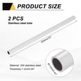 thumbnail image 2 of Uxcell 2 PCS 304 Stainless Steel Tubing, 11mm OD 1mm Wall Thickness 254mm Long Round Metal Pipe Steel Tube for Industrial Machinery, 2 of 6