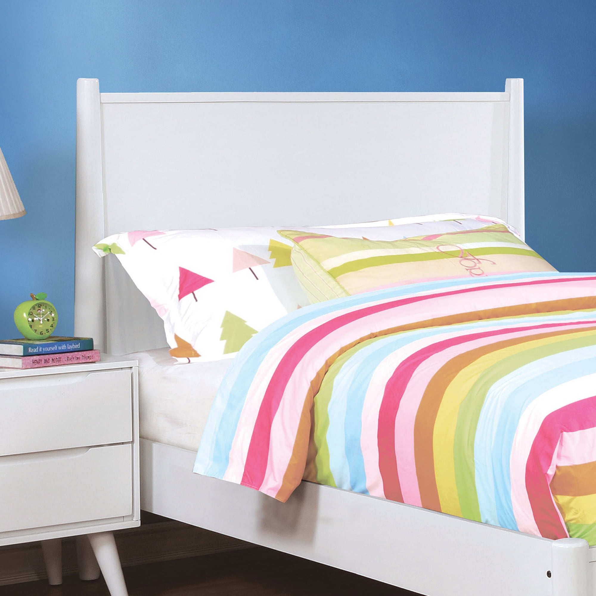 Furniture of America Mattress Ready Solid Wood White Twin Kids Bed