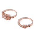 thumbnail image 1 of 1 par de anillos para mujer/juego de anillos de compromiso de boda rellenos de oro rosa, 1 of 3