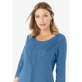 thumbnail image 4 of Roaman's Women's Plus Size Lace Knit Pullover Sweater, 4 of 5