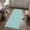 Aquamarine, variant on 3'x5' Rug for Living Room Bedroom, Vintage Black Washable Area Rugs Non-Slip Carpet Mats, Contemporary Simple Solid Color Linen Texture Indoor Low Pile Area Rug Runner for Kitchen, Mudroom