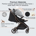 thumbnail image 5 of Gravity Folding Baby Stroller - Portable Toddler Stroller w/ Adjustable Backrest & Canopy, Lightweight and UV Protected Travel Stroller, One-Hand Automatic Folding - Light Gray, 5 of 10