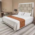 thumbnail image 1 of Autumn Bed Runner, Physalis Tropical Golden Shade Berry on Minimalist Background Print, Decorative Accent Bedding Scarf for Hotels Homes and Guestrooms, King, Taupe Grey and Vermilion, by Ambesonne, 1 of 2
