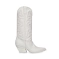 thumbnail image 2 of Steve Madden West White Leather Cowboy Mid Calf Block Heel Dagget Cowgirl Boots (White Leather, 7.5), 2 of 4