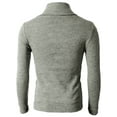 thumbnail image 3 of H2H Mens Fashion Turtleneck Slim Fit Pullover Sweater Oblique Line Bottom Edge GRAY US M/Asia L (KMTTL041), 3 of 6