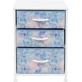 thumbnail image 6 of Sorbus Nightstand Storage Organizer with 3 Drawers - Kids Girls, Boys Bedroom Furniture Storage Chest for Clothes, Closet Organization - Steel Frame, Wood Top, Fabric Bin (Pastel Tie-dye Blue/Pink), 6 of 7