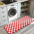 thumbnail image 3 of Red and Black Checkered Pattern Kitchen Rug Mat,Kitchen Runner Rugs Non Skid Washable,Decorative Kitchen Floor Mats for Kitchen,Sink,Laundry,17"x47.2", 3 of 7