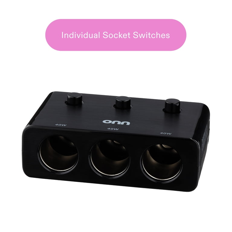 onn Triple Socket Charging Adapter with Dual USB Ports photo 3