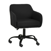 Linon Rylan Office Desk Chair with Adjustable Height and Swivel, Black