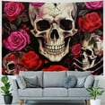thumbnail image 4 of BCIIG Skulls Roses Spider Tapestry Wall Hanging Unique Style Graphic Tapestries Home Wall Decor Art for Living Room Bedroom Apartment Farmhouse Dorm 50x40inch, 4 of 6