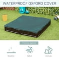 thumbnail image 4 of Kids Outdoor Sandbox with Cover Garden Bed, Easy Assembly Children's Play Station for Backyard, Brown, 48.5" x 48.5" x 8.25", 4 of 5