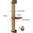 thumbnail image 5 of Solid Walnut Wood Cat Cat Tree Wall Furniture, 5 of 5
