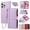 Purple, variant on Phone case suitable for iPhone 6 phone case with card slot wallet, stylish PU leather magnetic flip zipper phone case