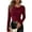 Dark Red, variant on PRETTYGARDEN Women's Long Sleeve Cowl Neck Ribbed Knit Fall Shirts Slim Fit Ruched Going Out Crop Tops Basic T-Shirts
