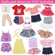 K.T. Fancy 10 Sets American 18 Inch Doll Clothes and Accessories Include Doll Clothing Dress Swimsuits Fit for 18 inch Dolls (No Doll) Christmas Gift