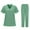 Mint Green, variant on Womens Scrub Pants and Shirt 2 Piece Set Medical Nurse Uniforms Short Sleeve Tops Straight Leg Long Pants Workwear, Blue, M