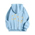 thumbnail image 4 of SwiftWear Funny Puppy Print Women's Hoodie Long Sleeve Casual Pullover with Dandelion Design, Soft Oversize Loungewear for Pet Lovers Light Blue, 4 of 5