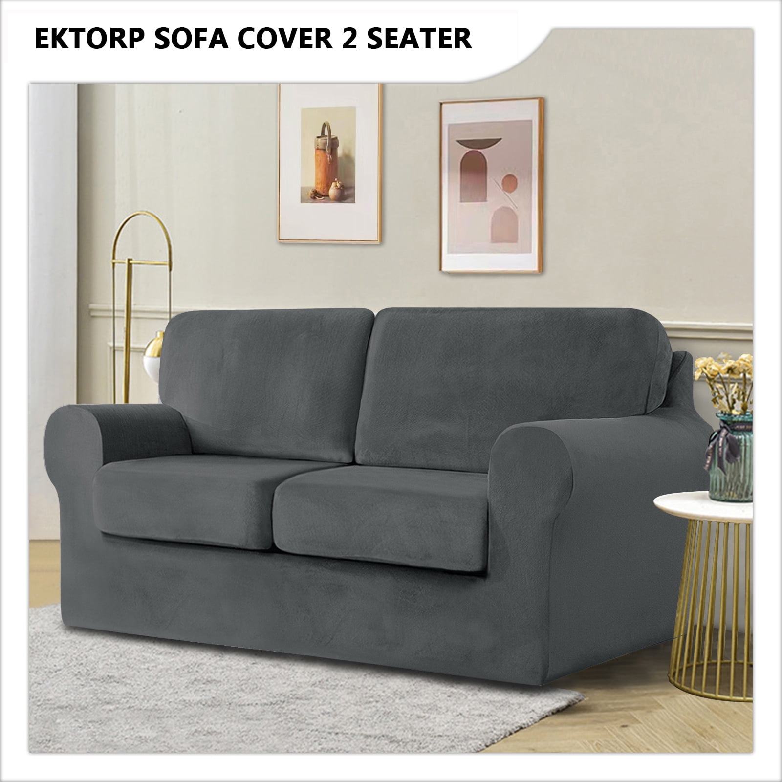 EKTORP Sofa Cover with Separate Seat Cushions covers and Backrests covers Stretch Sofa Covers Velvet Couch Slipcover Protector