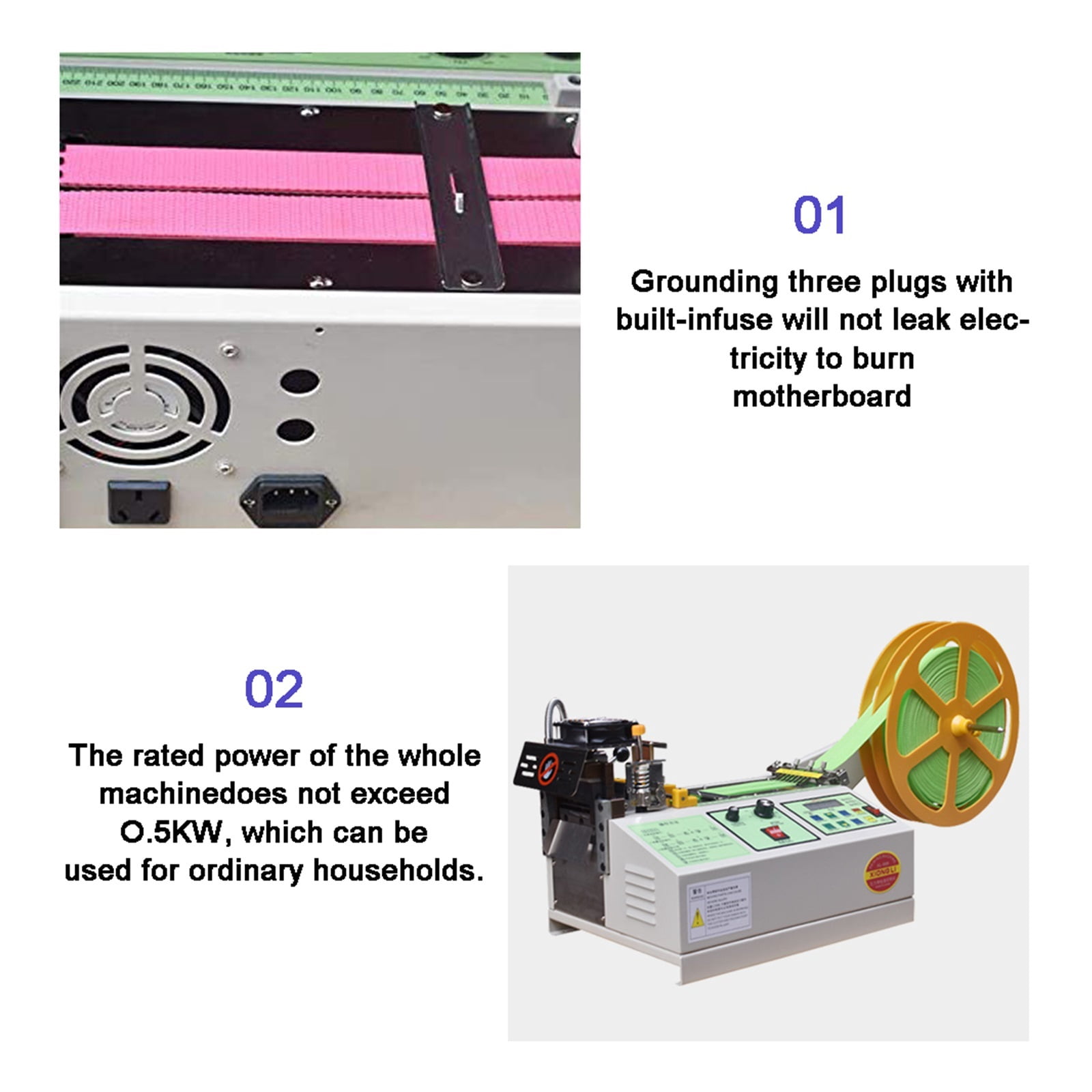 Computer Hot And Cold Cloth Belt Tape Cutting Machine Auto Magic Adhesive Tape Webbing Machine Elastic Cut Tools