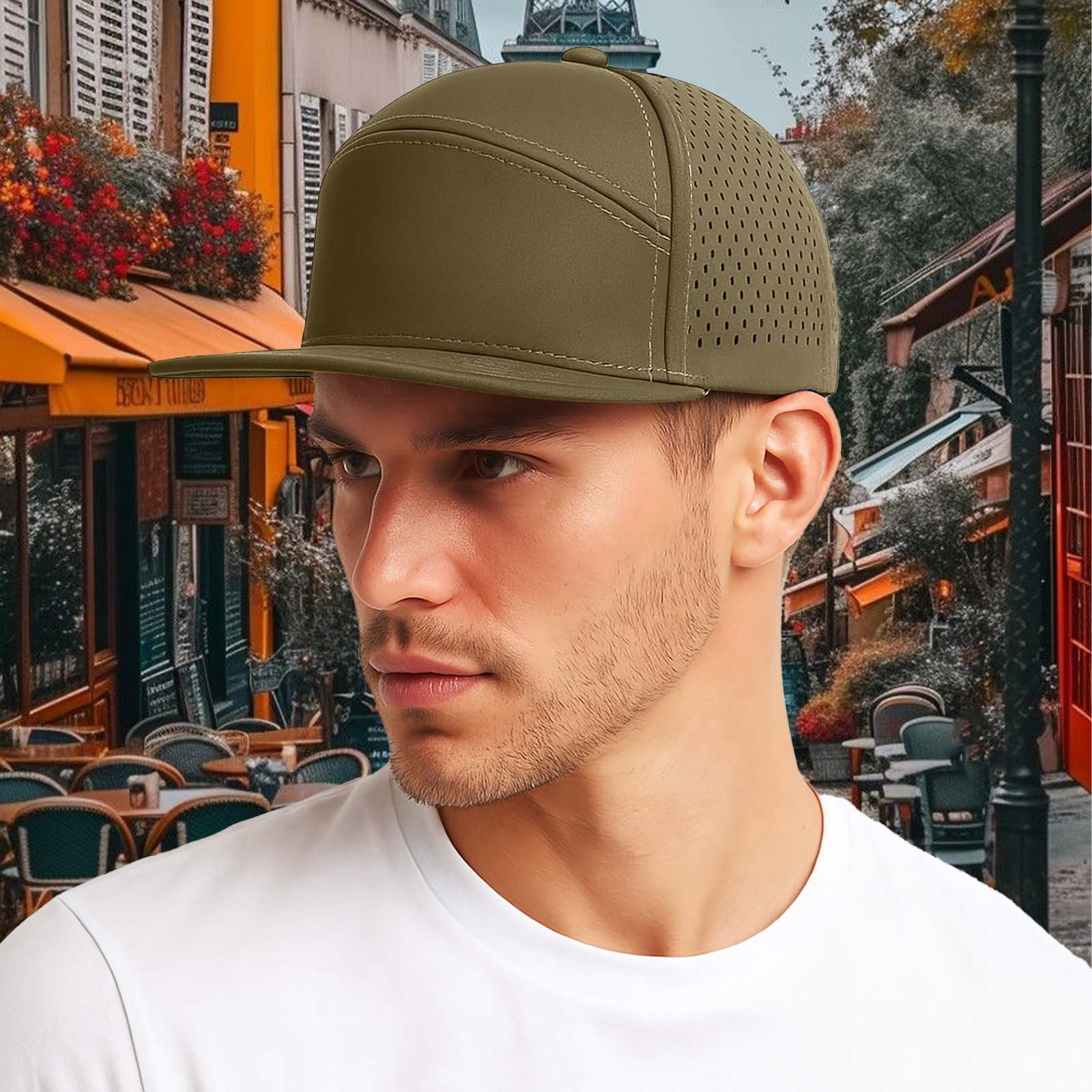 TINZ Men's Performance Baseball Cap Flat Brim Adjustable Snapback