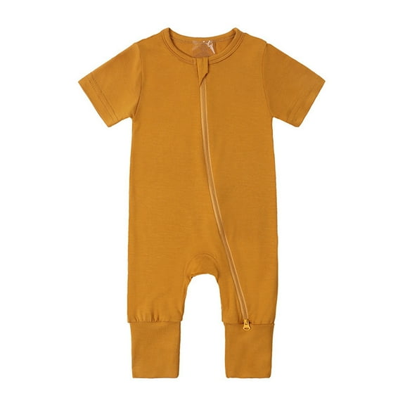 REDARER Baby Footless Zipper Romper Short Sleeve Sleeper Jumpsuit Soft One-Piece Pajamas for Boys & Girls,18-24 Months