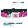thumbnail image 4 of Mattel Pet Collar, Dog Collar Metal Seatbelt Buckle, Barbie Ponytail Silhouette Icon Scattered Pinks, 20 to 31 Inches 1.5 Inch Wide, 4 of 8