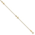 thumbnail image 1 of 14k Yellow GoldCubic Zirconia Polished Anchor Anklet, 1 of 3