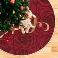 thumbnail image 5 of FMSHPON Hand Drawn LoveRed Rose Xmas Christmas Tree Skirt Stand Mat for Holiday Party Decoration Indoor Outdoor 48 inches, 5 of 6