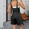 thumbnail image 5 of Shorts Sets Women One Piece Outfits on Clearance Womens Summer Short Rompers Dressy Casual Slim Drawstring Sleeveless Overall Shorts Wide Leg Jumpsuits with Pocket New Black XL, 5 of 8
