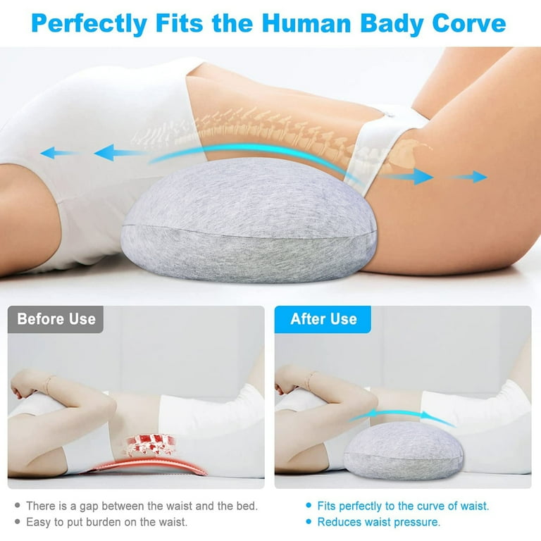 Lower Back Pillow Lumbar Support Pillow for Bed Waist Stretch Relief