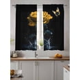 thumbnail image 4 of Yellow Rose Sheer Curtains 2 Panels Set Butterfly Splash Water Nature Dreamy Lihgt Filtering Rod Pocket Voile Drape, Semi Sheer Window Curtains for Bedroom Living Room, 52"x72", 4 of 5