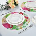 thumbnail image 6 of SKYSONIC Pink Flamingos Round Placemats for Dining Table Non-Slip Heat-Resistant Polyester Table Mats Set of 1 Washable Table Mats for Kitchen Dining Table Decoration (634), 6 of 7