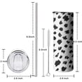 thumbnail image 5 of 20oz White and Black Of Leopard Print Skinny Tumblers Stainless Steel Tumbler with Lid and Straw,Vacuum Insulated Double Wall Travel Tumbler Cups with Cleaning Brush for Coffee,Tea, 5 of 6