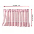 thumbnail image 3 of Pink and White Buffalo Check Plaid Window Valances Floral Lace Semi Sheer Kitchen Curtain Farmhouse Gingham Curtains Rod Pocket Valances for Living Room, 42"x18", 3 of 8