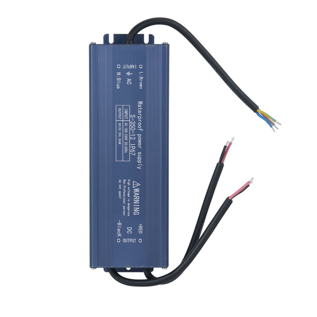 Tignapoo Alimentation LED Étanche 350W avec Indice IP67 pour Éclairage Extérieur, Signalisation et Bandes - Sortie 12V, Protection contre les Surcharges et les Courts-Circuits, Entrée AC180-240V