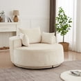 thumbnail image 4 of Leumius 55" Oversized Round Swivel Accent Chair,Upholstered Polyester 360 Degree Swivel Chair for Living Room, Bedroom, Lounge and Projection Room,Beige, 4 of 13
