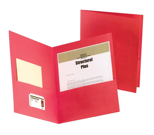 Oxford Heavy Duty Jumbo Pocket Folder, 12 x 9 Inches, 2-Pocket, Red, Pack of 25