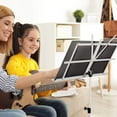 thumbnail image 6 of CAHAYA Portable Sheet Music Stand: Dual Use Desktop Book Holder Folding Lightweight Extra Stable Reinforced with Carrying Bag and Clip for Students Musicians Height Adjustable up to 54.3" CMS0204W, 6 of 7