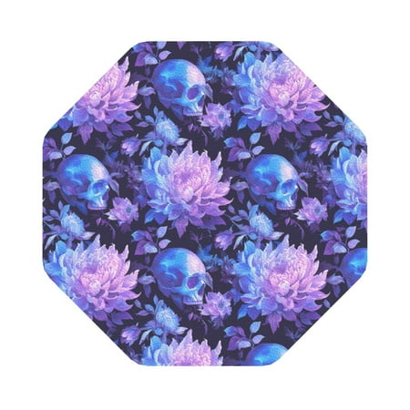

Lukts White Skull Flower Leather Drinks Coasters Set of 4 Suitable or Drinks Furniture Protection and Easy Clean up