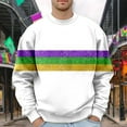 thumbnail image 2 of LIUJUNSHOP Basic Men's Crewneck Sweatshirt Mens Mardi Holiday Print Oversized Pullover Sweatshirt Hop Fashion Top Hoodless, 2 of 5