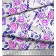 thumbnail image 3 of Soimoi Moss Georgette Fabric Leaves & Rose Flower Decor Fabric Printed Yard 42 Inch Wide, 3 of 3