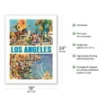thumbnail image 2 of Los Angeles California - LA - Vintage Airline Travel Poster c.1960s - Fine Art Matte Paper Print (Unframed) 18x24in, 2 of 4