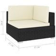 thumbnail image 3 of vidaXL 2 Piece Patio Sofa Set with Cushions Poly Rattan Black, 3 of 6