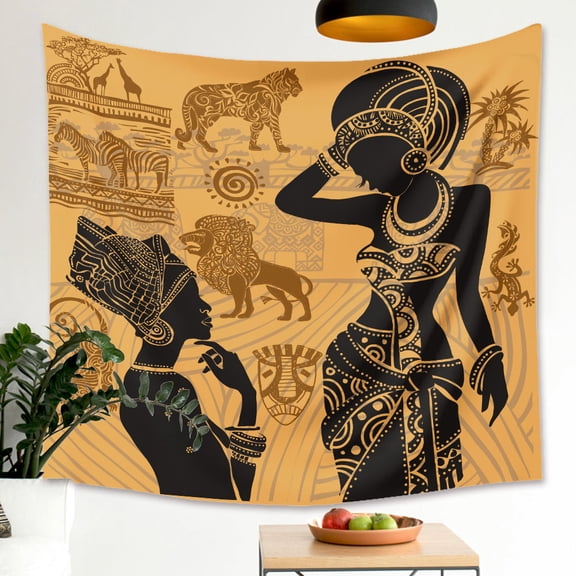 African Woman and Daughter Wall Tapestry Hanging 51 x 24 Inches