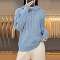 thumbnail image 2 of Fewfanhot Sweatshirt for Women Fashion Sweaters Loose Long Sleeve Pullover Knit Solid Color Drawstring Hooded, 2 of 7