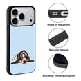 thumbnail image 2 of WIRESTER Shockproof Soft Rubber Cover Case for Apple iPhone 17 Pro 6.3" 2025, Basset Hound Dog Lying Down Looking Up On Light Blue Background, 2 of 5