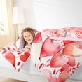 thumbnail image 4 of jejeloiu Red Graffiti Love Queen Comforter Set,Happy Valentine's Day Bedding Comforter Set For Girls Teens Reversible 3-Piece, 4 of 8