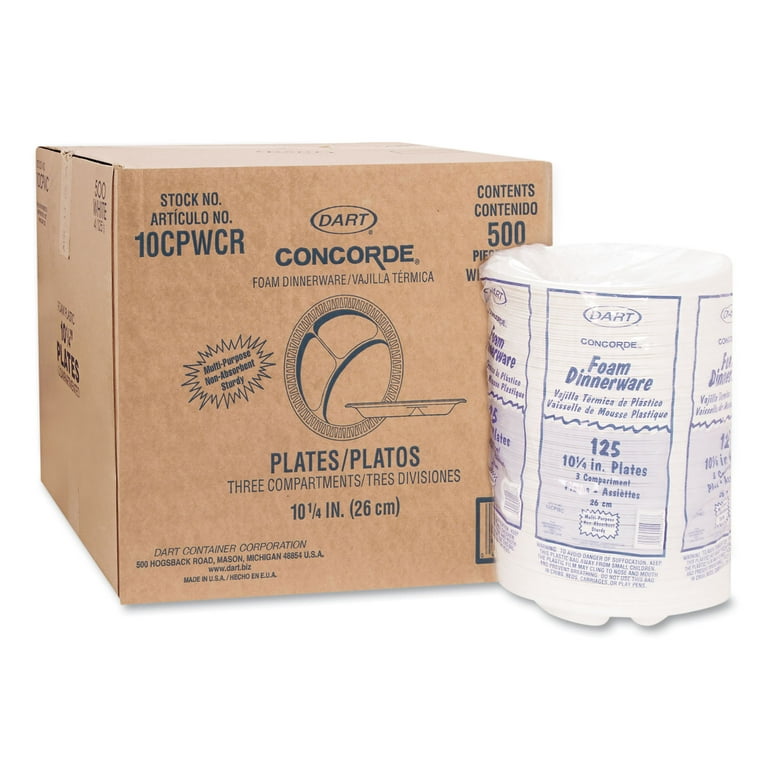 Concorde Foam Plate, 3-Compartment, 10.25 Concorde Foam Plate, 3-Compartment, 10.25