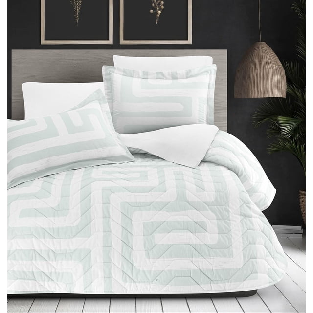 Colcha Pisani Menta Queen Size | 100% Algodón