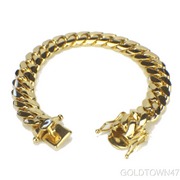 Men's Thick Miami Cuban Bracelet in 14k Yellow Gold Chain 8.5"-8mm…